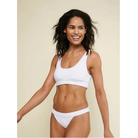ANDIE SWIM The Ventura Ribbed Bikini Swim Top in White  // S - Picture 2 of 9